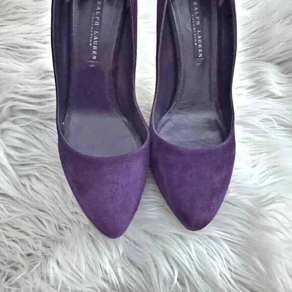 RALPH LAUREN COLLECTION | Purple Label Suede Pumps Heels Shoes Italy | Size 6.5 - Picture 3 of 9
